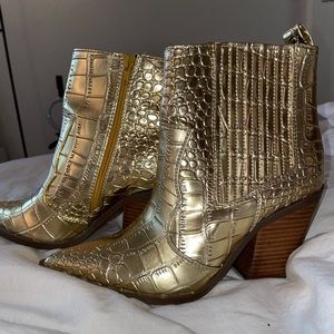 Asos Gold Cowboy Boots